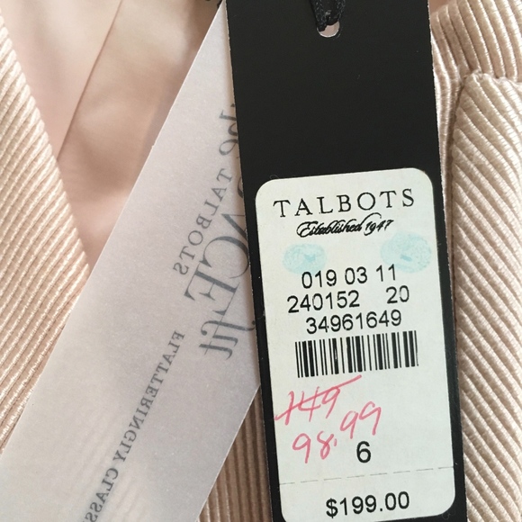 Talbots 6 jacket light pink peacoat cotton silk - Picture 2 of 8